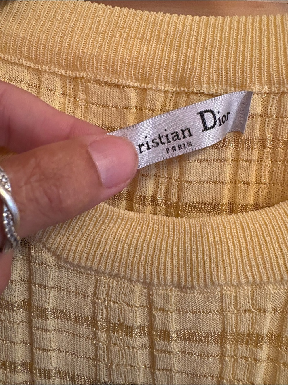 Fashion Yellow Knit Logo Tank with Black Signature Motif - Picture 6 of 6